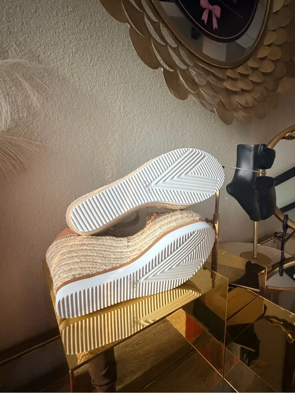 Van Eli Embellished Espadrille Wedge Sandals Ankle Strap Size 6.5M